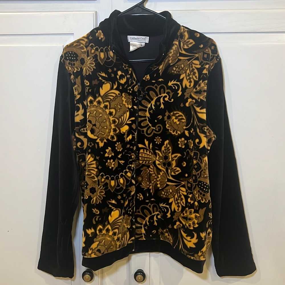 Vintage Coldwater Creek (80’s/90’s?) women’s velour jacket/pants set-track‎ suit